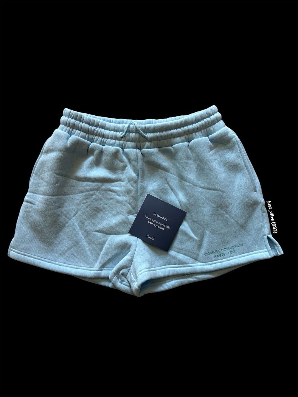 COMFRT Collection Baby Blue Pastel Edit Sweat Shorts Women’s Large NEW - Picture 3 of 8